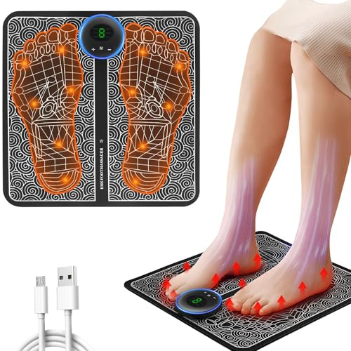 Foot Massager, Foot Massagers for Pain and Circulation, Folding Portable Electric Foot Massage Mat with 6 Modes & 9 Levels to Relax Muscles