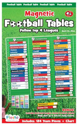 Fiesta Crafts Magnetic Football Tables Chart, Track Teams & Results | Move Teams According to Results, Fun Magnetic Football Chart for All Football Fans