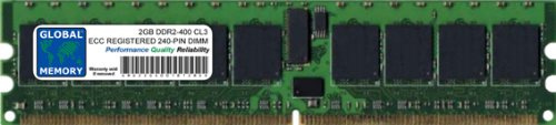 GLOBAL MEMORY 2 GB DDR2 400 MHz PC2–3200 240-PIN ECC Registered DIMM (RDIMM) Arbeitsspeicher für Servers/WORKSTATIONS/MAINBOARDS (2 Rank Non-chipkill)