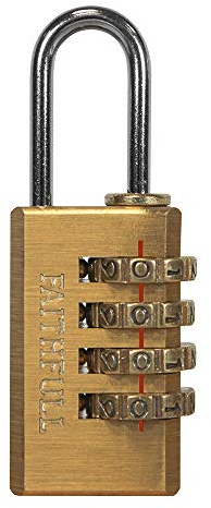 Faithfull 4 Digit Brass Combination Padlock 20mm