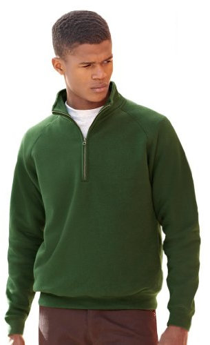 Fruit of the Loom: Zip Neck Sweat 62-114-0, Größe:M;Farbe:Bottle Green