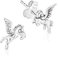 DTPsilver® KLEINE Ohrringe 925 Sterling Silber - Kinder - Pegasus Hengst Pferd Ohrstecker - Messung 8 x 7 mm