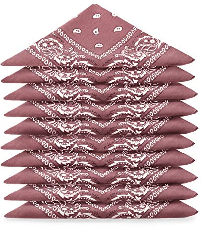 Karl Loven Bandanas 5er Pack 100% Baumwolle Paisley Halstuch Kopf Hals Schal (5er Pack, Braun)