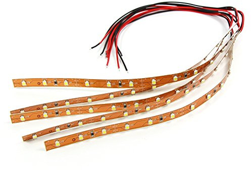 Evemodel 5 Stück LED Lichtleiste 12 LEDs Weiß 20cm Modellbau Beleuchtung | 5 Stück | 12 LED Lichtleiste | Weiß | 20cm Kabel | Modellbau Beleuchtung