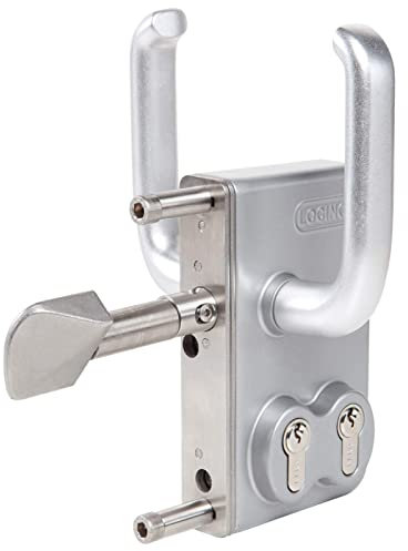 Locinox Serrure de Porte Coulissante Avec Cylindre Double LGKZD1 Château, Coulissante, Ferme - 80 mm Rahmenbreite