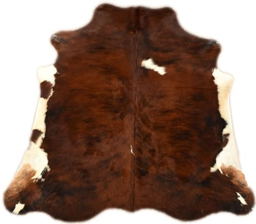 generisch KUHFELL STIERFELL BRAUN Weiss ca. 220 x 190 cm Fell Teppich VON KUHFELLE ONLINE