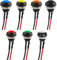 RUNCCI-YUN 7 Stück 12mm Momentanen Druckschalter，Mini Momentary Push Button Schalter, Mini DruckTaster, ON-OFF Wasserdicht Druckknopf für Auto Boot Arduino DIY, Rund,7 Farben (mit Draht)