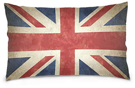 Linomo Kissenbezug 50x75 cm, Vintage UK Flag Union Jack English England Dekorative Kissenbezug Kissenhülle für Couch Sofa Bett Hause