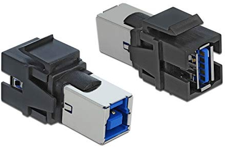 Delock ADAP Keystone USB3.0 A to USB3.0 B Negro