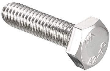 Boulon hexagonal M4 M4-0.7 x 16mm UNC boulons à vis à tête hexagonale 304 boulons hexagonaux entièrement filetés en acier inoxydable 50 pièces