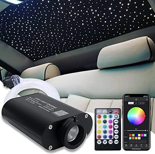 Callsky16W LED Fiber Optic Voice Control Kit RGBW Romantischer Sternenhimmel Decke Sternennachtlicht APP/Fernbedienung 550pcs*0.75mm*4M für AV Room Game Room