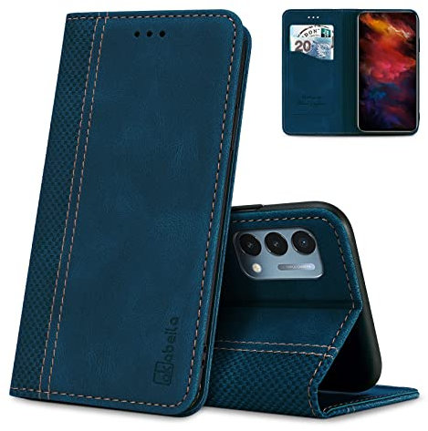 AKABEILA Hülle für OnePlus 7T Handyhülle Leder Flip Case Ständer PU Brieftasche Schutzhülle Klapphülle Tasche Case mit [Kartenfach] [Standfunktion] [Magnetisch]