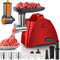 Teenza 2200W Electric Meat Grinder with 3 Size Grinding Plates Sausage Stuffer Tubes & Kubbe Kit, Salad Maker with 3 Slicer Attachments, Vegetable Chopper for Home Use (Red)