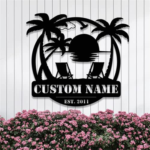 Benutzerdefinierte Metallschild Personalisierte Nachname Metallschilder Strand Nautische Metall Namensschild Outdoor Metallschild Familie Name Schild See Haus Monogramm Zeichen Personalisierte
