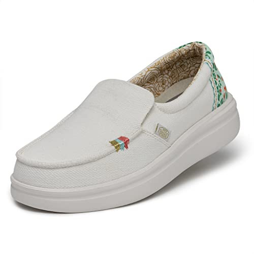 Hey Dude Damen Misty Rise Loafer Shoes, Azure White, 39 EU