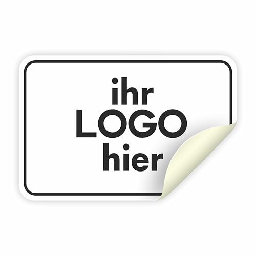 100 Aufkleber, personalisierte Etiketten - PERSONALISIEREN SIE HIER - Unternehmensetiketten - Firmenlogo - Logo, Bild, Fotos - Geschäftsaufkleber, Büro (6 x 4,5 cm)