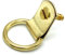 24 x D Ring Hooks Small Single Hole Brass Picture Frame Hanging Eyes + Screws
