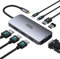 Dock USB C Docking Station USB C Double Moniteur, 8 en 1 HUB USB C Dual HDMI et Displayport/VGA, PD 100W, USB C 2.0, 2*USB 2.0, Stations d'accueil USB C Multiport pour MacBook Dell Lenovo Microsoft