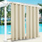 SK Studio Outdoor Vorhang Wasserdicht Outdoorvorhänge mit Ösen Oben und Unten Sonnenschutz Blickdicht Vorhang für Balkon Terrasse Veranda Pergola Gartenlaube 1 Stück Beige, 254x213cm