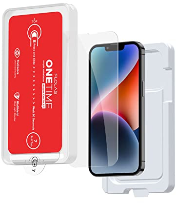 FLOLAB NanoArmour ONETIME Hüllenfreundliche iPhone 14 Plus / 13 Pro Max Displayschutzfolie aus bestem gehärtetem Glas für iPhone 14 Plus/13 Pro Max – langlebig, glatt wie Butter, einfach zu