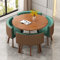 Tisch und Stuhl-Set Konferenztisch Büro Empfangsraum 80 cm rund Lounge Esstisch Besprechungstisch Freizeittisch Bürotisch Balkontisch Schlafzimmer Hotelrezeption Tagungsraum 4 Lederstühle ( Color : Bl