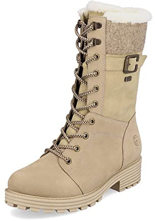 Remonte Damen Winterstiefel D0W72, Frauen Stiefel,lose Einlage,gefüttert,wasserdicht,Boots,Winterstiefel,beige,38 EU / 5 UK