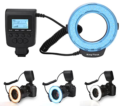 LED-Ringlicht-Kamera-Blitzlicht-Ring Tragbares 48 LED-Ring-Blitzlicht-Objektiv-Adapter-Ring-Kit für SLR-Kamera