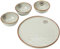 Rose & Tulipani, Set Aperitivo 1 Piatto e 3 Coppette di Color Grigio Perla in Ceramica con Bordo Dorato, Linea Concerto, Ø 27 cm