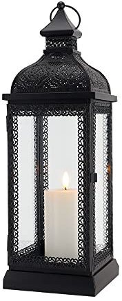 TRIROCKS Edelstahl Dekorative Laterne 30 cm Hoch Metall Kerzenhalter Mit Gehärteten Glasscheiben Für Wohnkultur Wohnzimmer Partys Events Tischplatte Drinnen Draußen (Gold)