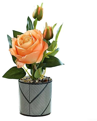 SPORTARC Künstliche Rosen im Topf, künstliche Pflanzen, Topfpflanzen, Zuhause, Zimmer, Tisch, Garten, Dekoration, künstliche Blumen, Seidenrosensträuße