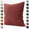 Schuette® Dekorativer Kissenbezug aus Samt mit verdecktem Reißverschluss • Millenium Velvet Kollektion: Carmine (Red) • Knitterfrei • Kuschelweich • Zierkissen • Sofakissen