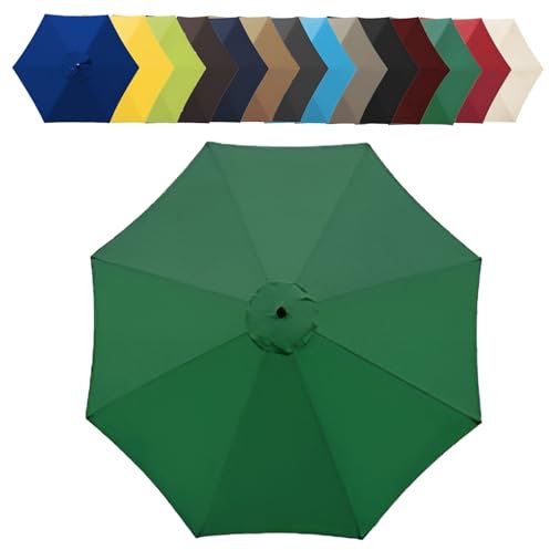 GZDXBF 200/270/300cm 6/8 Streben Sonnenschirm Ersatzbezug Dicker Und Starker Marktschirm Ersatzbespannung Wasserdicht Für Outdoor Terrassenschirm Strandschirm Sonnenschirm(Green,6 ribs-3m(9.8ft))