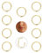 CASSIECA 9stk 16G Nasenpiercing Ring 316L Chirurgenstahl Nasenring Nostril Piercing Septum Ring Hoop Helix Conch Piercing Gold Clicker Knorpelohrring Lippenring 8mm