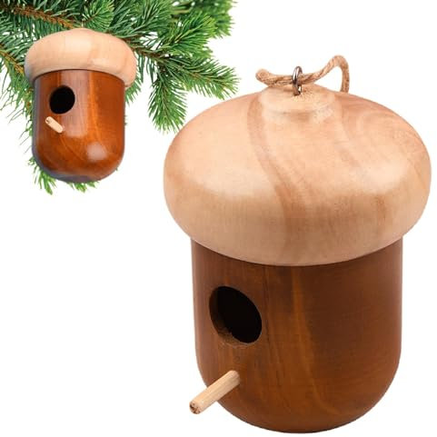 Maisons pour colibris pour l'extérieur, nichoirs de jardin en bois | Petit nichoir à oiseaux suspendu avec corde, nid de colibri pour maison, terrasse, jardin décoratif