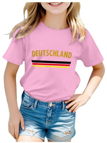 Deutschland Trikot Em 2024 Kinder Deutschland Fanartikel 2024 Fussball Em Trikot Nationaltrikot Shirt Deutschland-Trikot T-Shirt Fußballtrikot Offizielles Tshirt Pinkes Triko Auswärtstrikot
