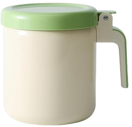 Soporte de grasa para cocina, lata de aceite de acero inoxidable con colador de malla fina, separador de grasa, lata de aceite de cocina para almacenar aceite de freír carne y almacenamiento de grasa