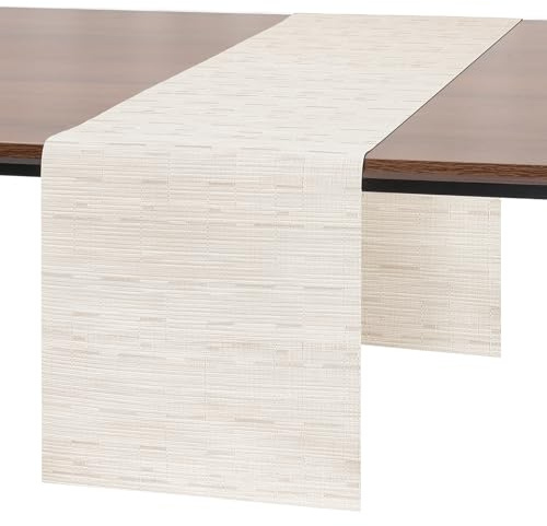 Myir JUN Tischläufer Beige Tischläufer Modern PVC abwaschbar Outdoor