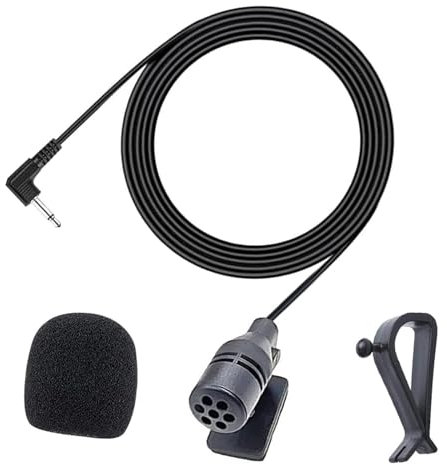 YOURKAY Microfono per Autoradio, Microfono Portatile a Filo, Tipo a Scatto, Adattatore Universale per Auto per Bluetooth/Stereo/Radio/DVD/GPS