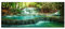 STYLER Glasbild Laos 50 x 125 cm I Calm Nature Kollektion I Wasserfall Natur Dschungel Nationalpark I Wandbild aus Glas I Bild Wohnzimmer Esszimmer Schlafzimmer Küche I XXL groß Landschaft