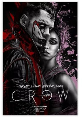 ahnld Filmposter The Crow 2024, Schlafzimmerdekoration, Landschaft, Büro, Raumdekoration, Geschenk, 60 x 90 cm