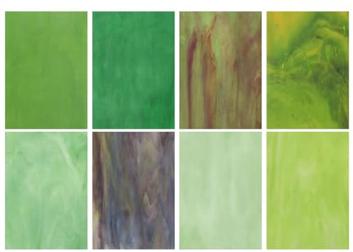 QUARKZMAN 8 Fogli Lastre Vetro Colorato, 100x150mm PMosaico di Vetro Varietà Piastrelle per Progetti Fai Da Te Decorazione Casa, Serie Verde