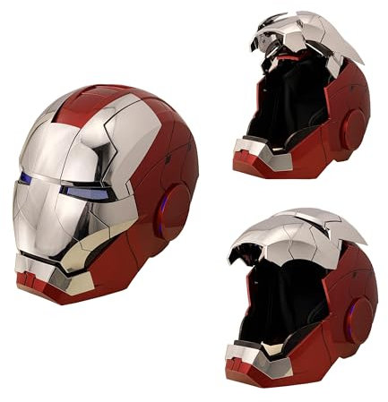 VIERNRG Iro𝐧-𝐌an MK 5 Electronic Helmet: Voice & Remote Controlled Open/Close Toy, Perfect S𝐮perhe𝐫𝐨 Mask&Movie Prop for Kids and Adult - for Halloween&Birthdayand&Christmas
