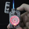 Silver Windproof Lighter, Eagle Headed Quartz Watch with LED Lights, Refillable Gas Lighter Windproof Jet Lighters, Refillable Butane Lighter for Outdoor Indoor, Torch Lighter