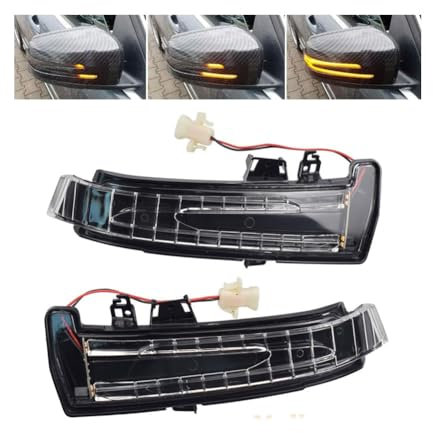 JUNJIKAIDAN Auto Rückspiegel Blinker für Benz W176 W246 W212 W204 CLA C117 GLA GLK, Spiegelblink Blinkerlampe Seitenspiegel Dynamische Blinkerleuchte Sequentielle Lampe Zubehör