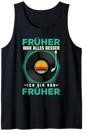 70s, 80s und 90s Jahre Retro Musik Schalplatte Platten Tank Top