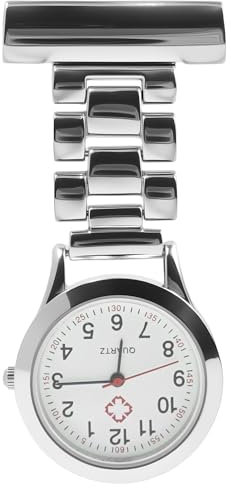 coalwop Nurses Fob Watch – Classic Easy Read Fob Watch, Analogue Quartz with Durable Alloy Case, Scratch-Resistant Glass Lens & 12-Month Battery, Polished Silver Tone for Medical Professionals
