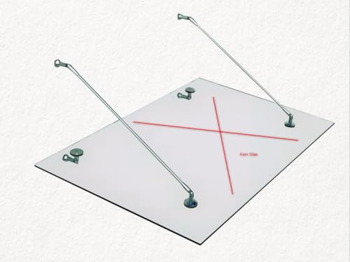 Vordach für Haustür – Glashalter Set Edelstahl – Halterung für Glasvordach & Glasdach ohne Glas – wetterfest, rostfrei, schwere Ausführung für Außenbereich Überdachung (Silber, 3 Sets (1m))