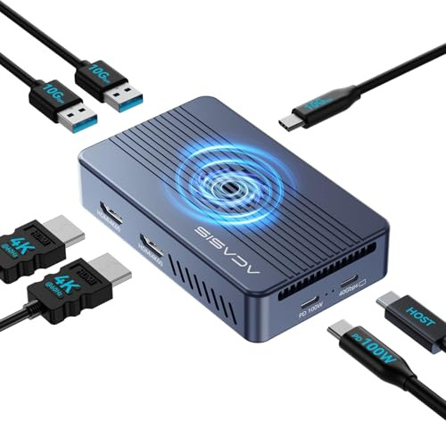 Acasis M2 NVMe - Caja SSD 40 Gbps USB C Aluminio NVMe Carcasa PCIe 2230 2242 2260 2280 M-Key (B+M Key) Unidad de estado sólido Caja de disco duro externa compatible con dispositivos USB 4/3.2/3.1/3.0
