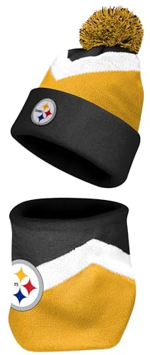 FOCO NFL Unisex-Erwachsene Offiziell lizenziertes Primär-Logo, Team-Farbe, 2er-Pack, Halswärmer, Gamasche und Strickmütze mit Bündchen