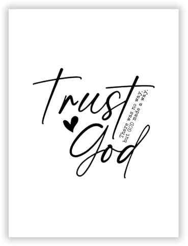 Druck-Palast Trust God Poster - 30x40cm - Kunstdruck - Wohnzimmer Schlafzimmer - Modern Minimalistisch Inspirierend - Hochwertiger semimatter Druck - Wanddeko ohne Rahmen für Gläubige Christliche